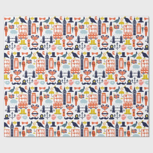 Papier Cadeau Thème Londres (Plat)