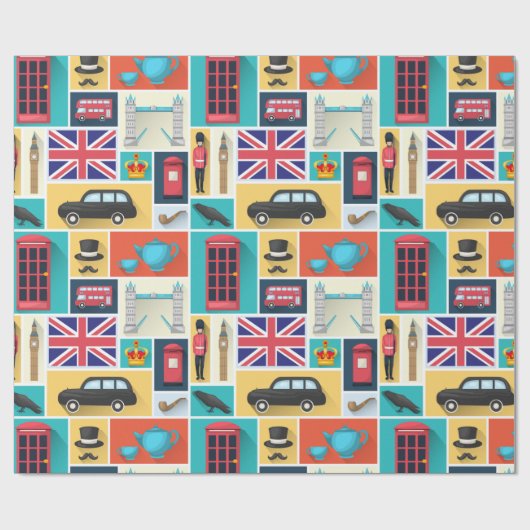 Papier Cadeau Thème Londres (Plat)