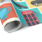 Papier Cadeau Thème Londres (Coin rond)
