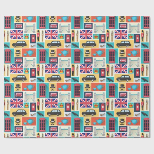Papier Cadeau Thème Londres (Plat)