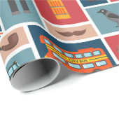 Papier Cadeau Thème Londres (Coin rond)