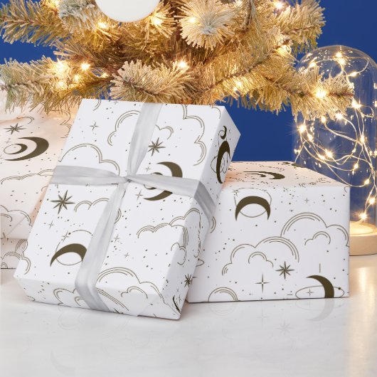 Papier Cadeau Thème Lune céleste (Vacances)