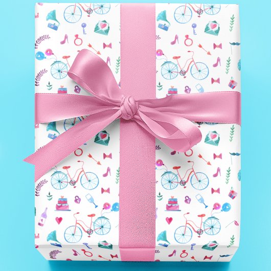 Papier Cadeau Thème Mariage aquarelle