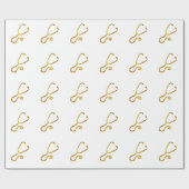 Papier Cadeau Thème Médicale d'or chic (Plat)