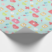 Papier Cadeau Thème Médicale rose et bleu (Coin)