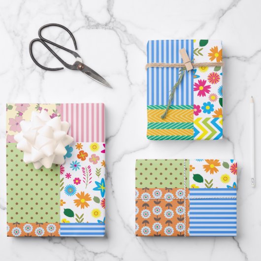 Papier Cadeau Thème Motif de couture de la surface de la feuille (Recto)