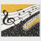 Papier Cadeau thème musical Gold (Plat)