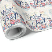 Papier Cadeau Thème nautique Obtenons Nauti (Coin rond)