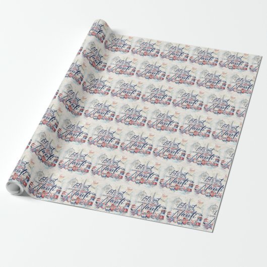 Papier Cadeau Thème nautique Obtenons Nauti (Déroulé)