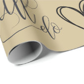 Papier Cadeau Thème Or Anniversaire (Coin rond)