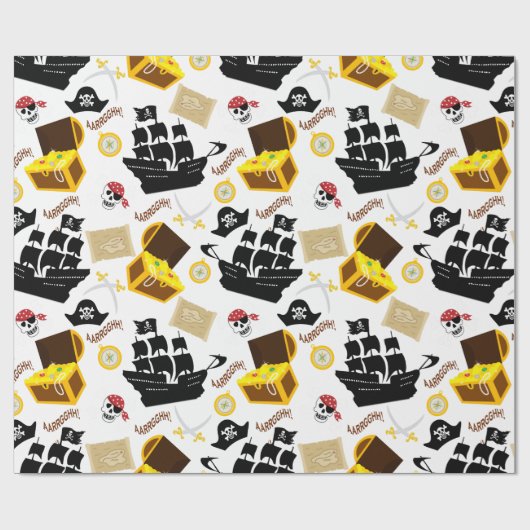 Papier Cadeau Thème Pirate (Plat)