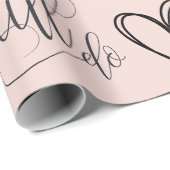 Papier Cadeau Thème Rose d'Anniversaire (Coin rond)