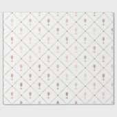 Papier Cadeau Thème Rosé Gold et Gold French Wine (Plat)