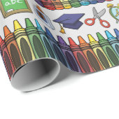 Papier Cadeau Thème scolaire personnalisable (Coin rond)