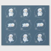 Papier Cadeau Thème "Snowman" 3 mignon Snowman (Plat)