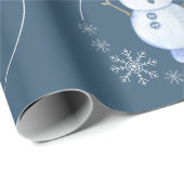 Papier Cadeau Thème "Snowman" 3 mignon Snowman (Coin rond)