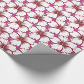 Papier Cadeau Thème tropical de Luau d'îles de ketmie hawaïenne (Coin)