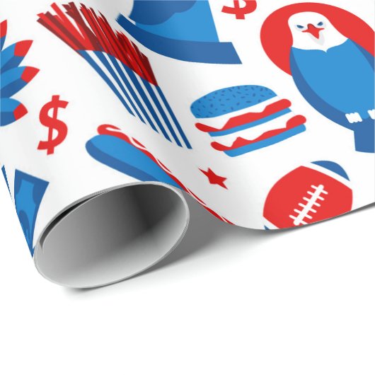 Papier Cadeau Thème USA (Coin rond)