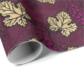 Papier Cadeau Thème vin bordeaux et or (Coin rond)