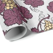 Papier Cadeau Thème vin Bourgogne et or (Coin rond)
