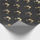 Papier Cadeau Thème vin or faux (Coin)