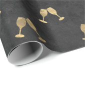 Papier Cadeau Thème vin or faux (Coin rond)