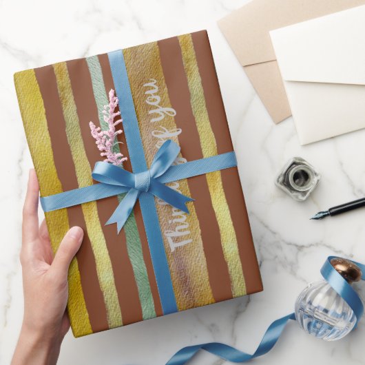 Papier Cadeau Thinking of you Watercolor stripes (Cadeaux)