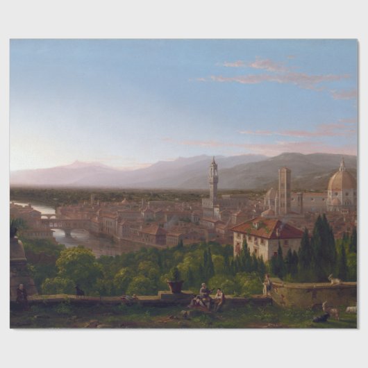 Papier Cadeau Thomas Cole Vue de Florence (Plat)