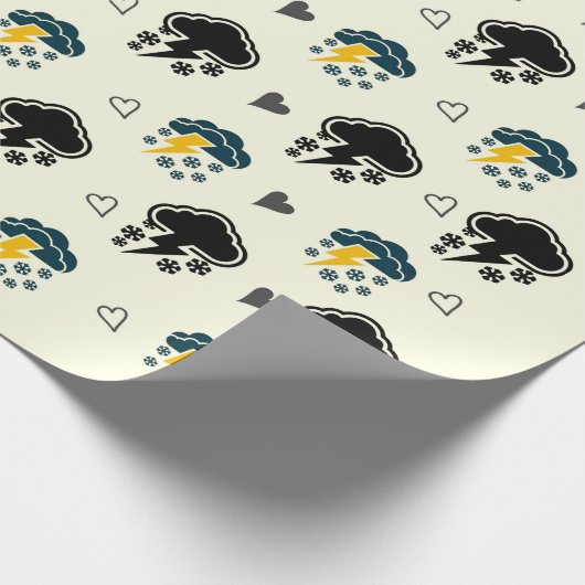 Papier Cadeau "Thunderstorm Elegance : papier ☁️ et ⚡. (Coin)