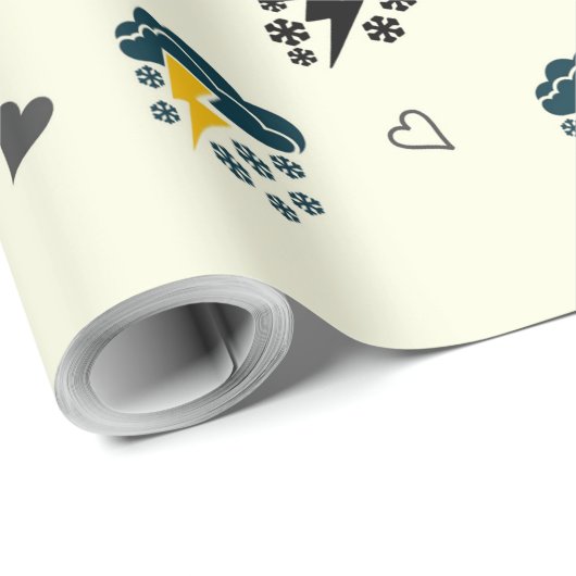 Papier Cadeau "Thunderstorm Elegance : papier ☁️ et ⚡. (Coin rond)