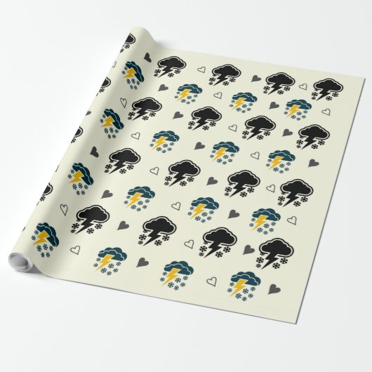 Papier Cadeau "Thunderstorm Elegance : papier ☁️ et ⚡. (Déroulé)