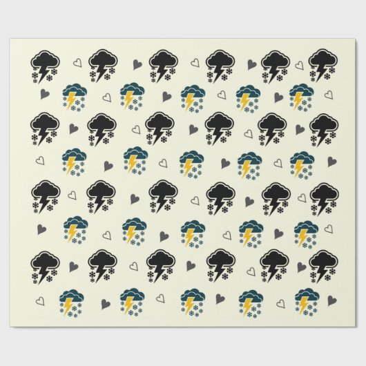 Papier Cadeau "Thunderstorm Elegance : papier ☁️ et ⚡. (Plat)