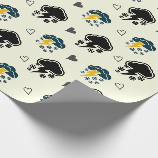 Papier Cadeau "Thunderstorm Elegance : papier ☁️ et ⚡. (Coin)