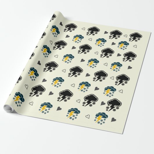 Papier Cadeau "Thunderstorm Elegance : papier ☁️ et ⚡. (Déroulé)