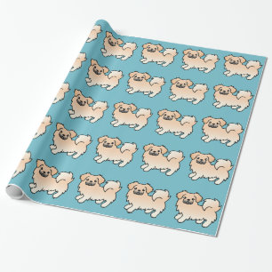 Papier Cadeau Tibétain Spaniel crème Chien de dessin animé
