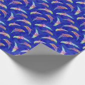 Papier Cadeau Tie Dye Marine Animals Dolphins Marlins (Coin)