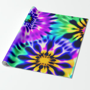 Papier Cadeau Tie Dye Swirling Motif Design