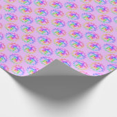 Papier Cadeau Tie Dye Tortue Tribal Moari Sun Pink (Coin)