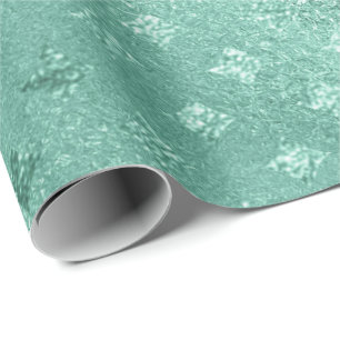 Papier Cadeau Tiffany Aqua Mint Vert verre brillant Coupe diaman