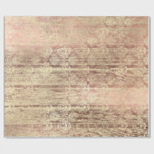 Papier Cadeau Tiffany Foxier Rose rose Blush Damask Bois Rustiqu (Plat)