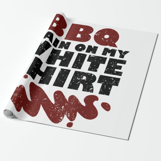 Papier Cadeau Tige barbecue sur mon blanc (Déroulé)