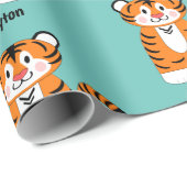 Papier Cadeau Tiger Ajouter un nom (Coin rond)