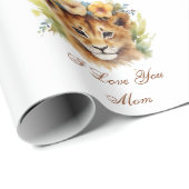 Papier Cadeau Tiger Baby Je t'aime Maman (Coin rond)