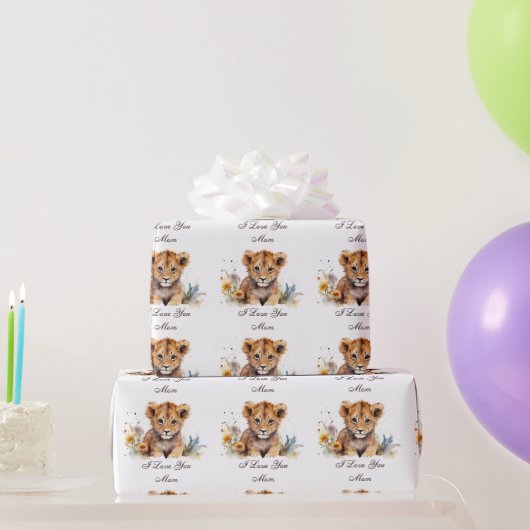 Papier Cadeau Tiger Baby Je t'aime Maman (Cadeaux de fête)