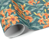 Papier Cadeau Tiger Lily (Coin rond)