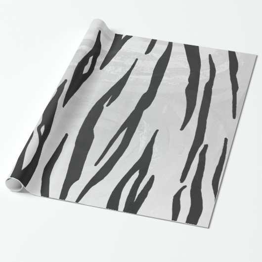 Papier Cadeau Tiger noir et blanc (Déroulé)