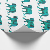 Papier Cadeau Tiger noir et Turquoise (Coin)