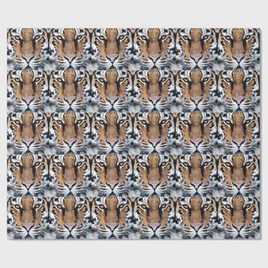 Papier Cadeau Tiger rayures Portrait dans Graphic Press Style (Plat)