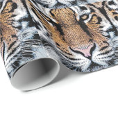 Papier Cadeau Tiger rayures Portrait dans Graphic Press Style (Coin rond)
