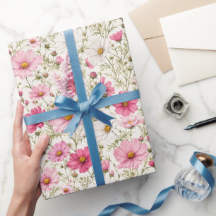 Papier Cadeau Tiges de fleurs de cosmos aéré